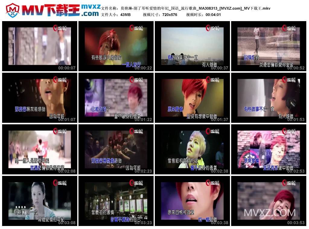 莫艳琳-别了耳听爱情的年纪_国语_流行歌曲_MA308313